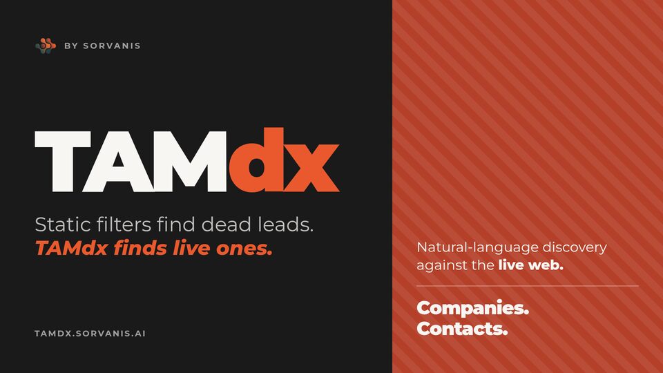 TAMdx pitch deck cover slide